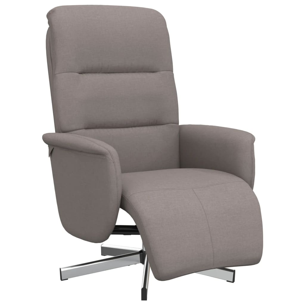 Recliner with Footrest Taupe Fabric