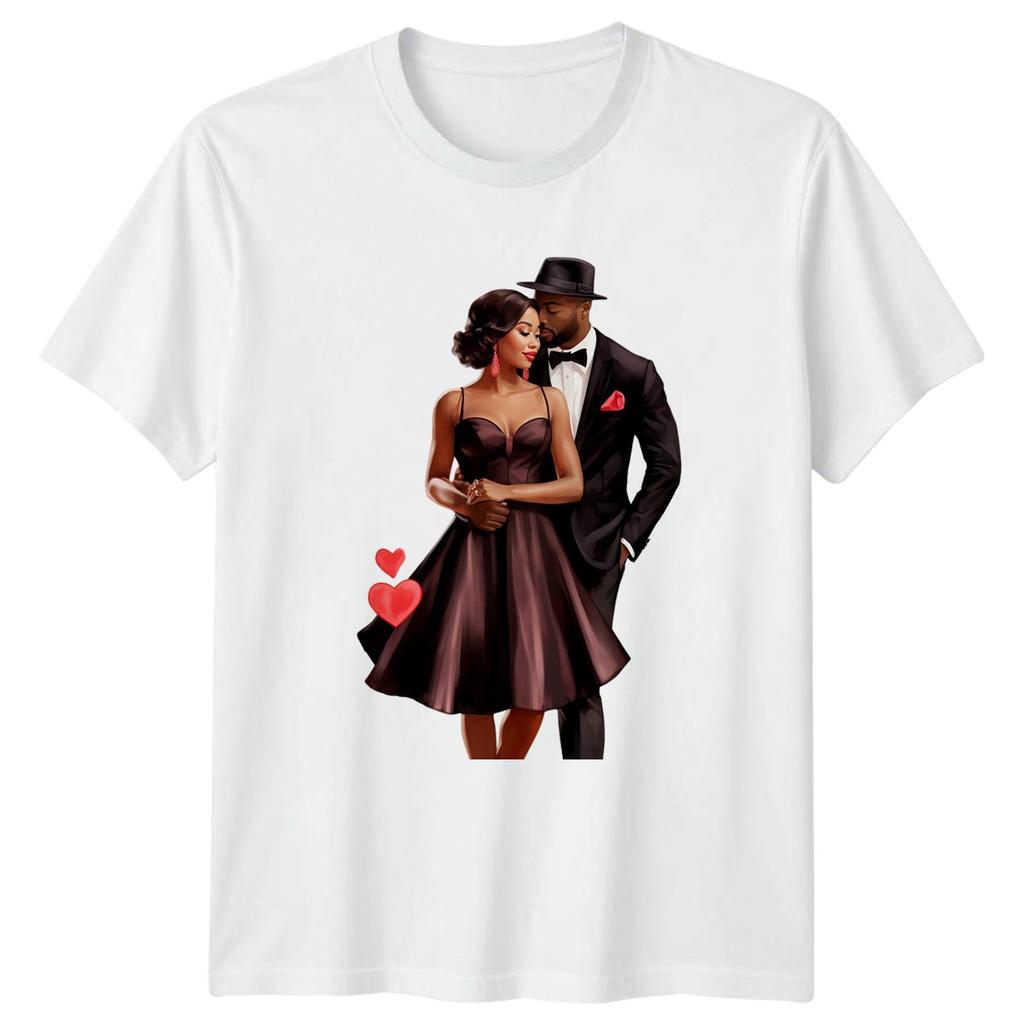 RoUnisextic Couple Love Hearts Unisexs TShirt Unisexs Tee Graphic Unisex Top
