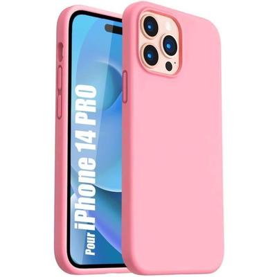 Protective Case - Silicone TPU - for iPhone 14 Pro - Pink - Sleek Design - Flexible