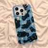 Fashion Star Moon Black Cat Feather Yarn Full Coverage Phone Case, Shockproof & Drop-Proof, Stylish All-Season Protective Case, Ideal Gift