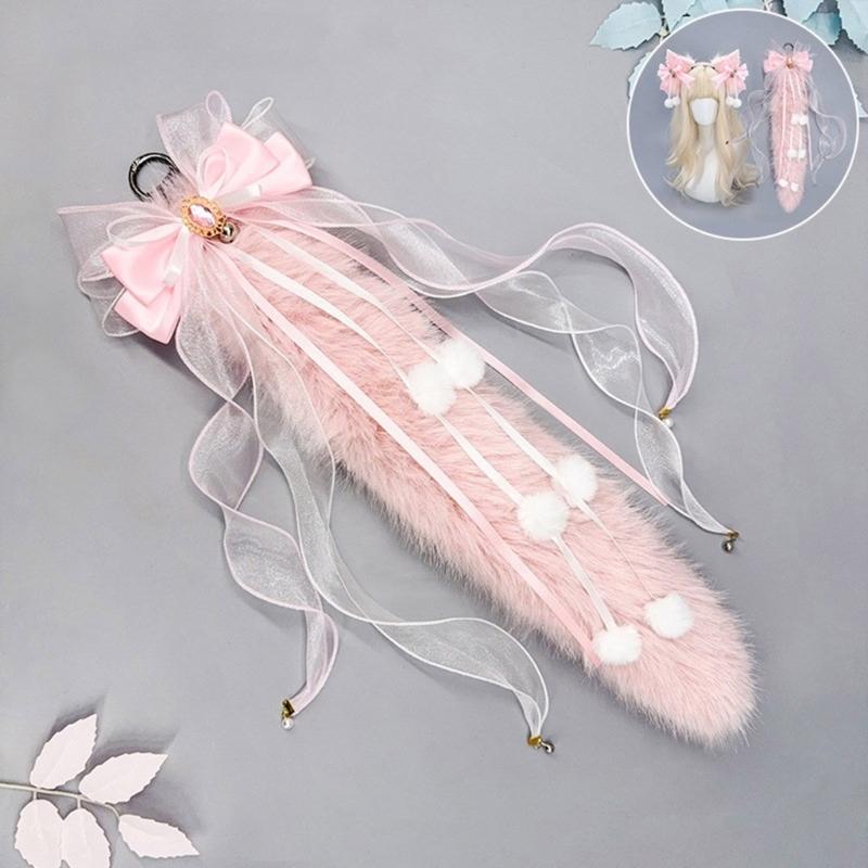 Wolf Ear Headband Wolf Tail Costume Furry Ear Headband Furry Tail Halloween Cosplay Accessories for Women Masquerade
