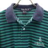 NAUTICA 90s Made in Japan Old Border Pattern Short sleeve Polo shirt Fawn Men's Used