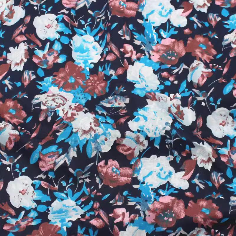 Vintage Sunflower Floral Printed Handmade Sewing Pattern Women Summer Dress Shirt Poplin Cotton Liberty Fabric By the Meters