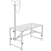 Supporto per bestiame Supporto per tosatura capre Altezza 21"-33" 47x23 in Piano del tavolo Bianco