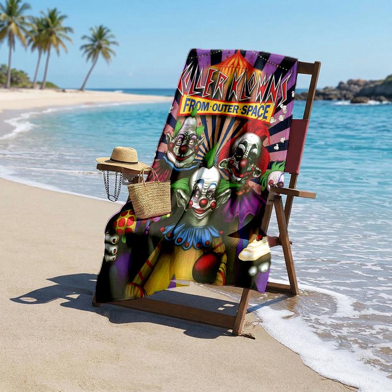 Horror Clown Circus Fashion Beach Towel: Ideal for Summer Adventures Soft, absorbent and quick drying suitable for swimming and bathing