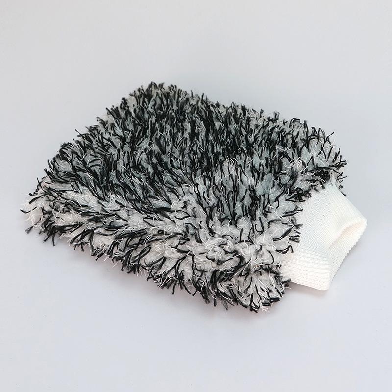 

Двусторонние перчатки для чистки автомобиля из ультратонкого волокна с толстым и длинным ворсом, сильное водопоглощение, не повреждают лакокрасочное покрытие, для красоты и чистоты автомобиля 18*23cm чёрный