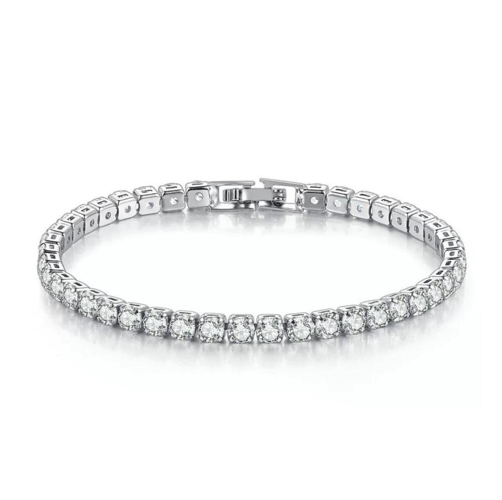Cross Round 4mm Hip Hop Bracelet - Single Row Full Diamond Fashion Jewelry
