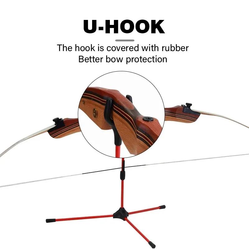 Archery Folding Recurve Bow Stand Bow Storage Hunting Shooting Bow and Arrow Portable Takedown Fiberglass Bracket Equipment 5