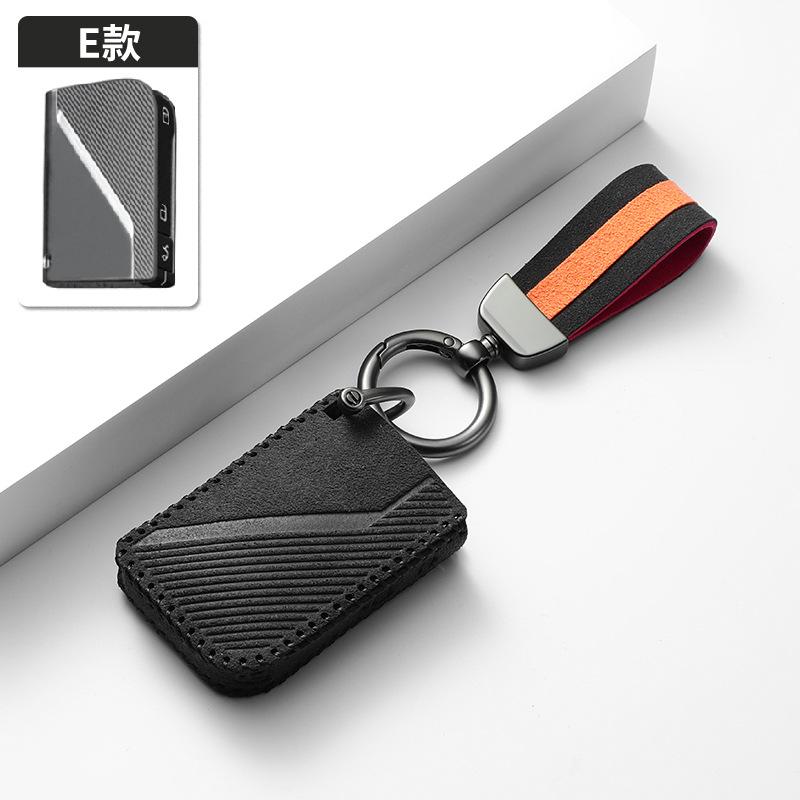 For Lynk & Co 08 03 05 02 09 06Emp Car Key Case Suede Leather Key Cover Car Key Protective Shell Protector Buckle Keychain Bag