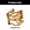 Multipurpose Sturdy Metal Materials Gold Hollow Rings Fashionable Wide Bands Jewelry Gifts for Couples Casual Wear