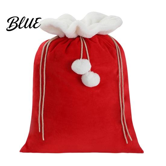 Customizable Holiday Party Favors Christmas Velvet Santa Gift Bag 19 x 26 Inch Large Drawstring Hand Painted Craft Supply Bags Claus Reusable