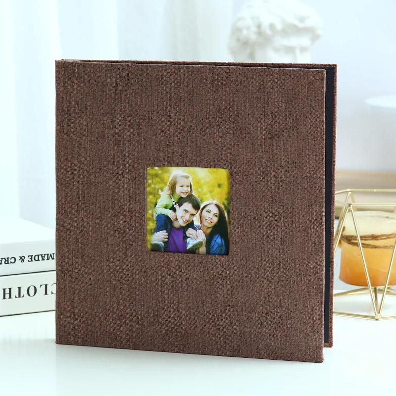 High Quality Linen Side Self-adhesive Film Family Album DIY Pasting Manual Stamp Exquisite Gift for Children