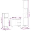 3 Piece Bathroom Furniture Set White Particleboard