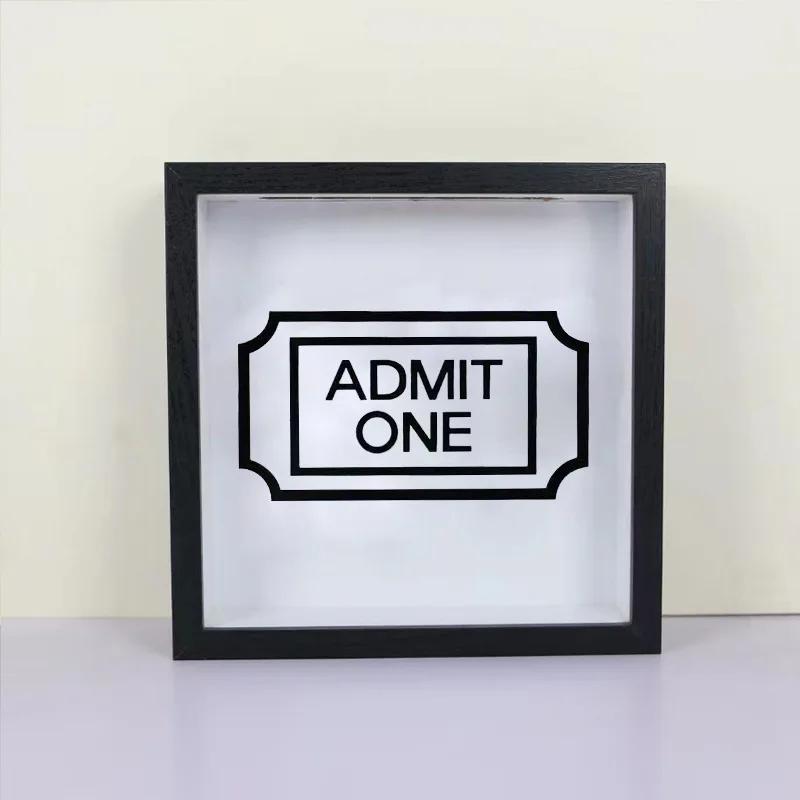 Travel Adventure Archive Box Ticket Bank Money Box Piggy Wooden Coin Saving Kids Fund Box Postcard Souvenir Wall Picture Frame