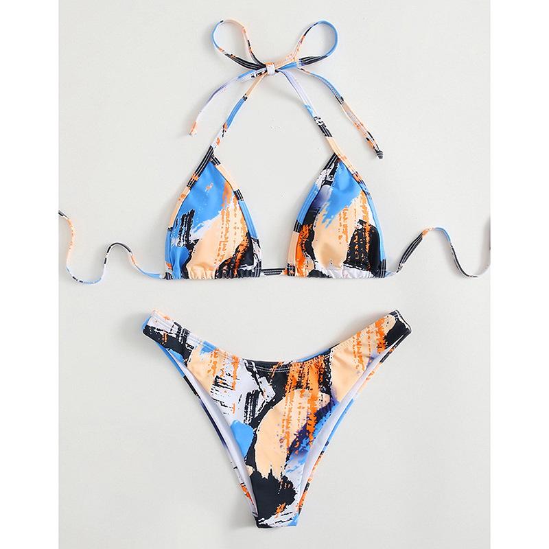 2025 Women's Butterfly Print Halter Bikini: Sexy European & American Style Swimsuit