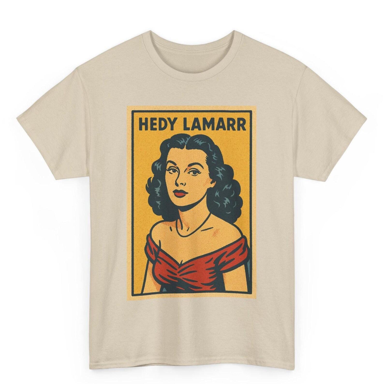 Hedy Lamarr T-Shirt: Retro Comic Style Tech & Hollywood Icon S