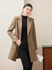 Women's Black Wool Coat - High-End, Thick, Mid-Length, Stylish for Autumn/Winter 2025