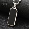 Men Necklace Punk Style Hip Hop Titanium Steel Black Pendant Polished Luster Sweater Pairing Necklace Individual Adult Jewelry