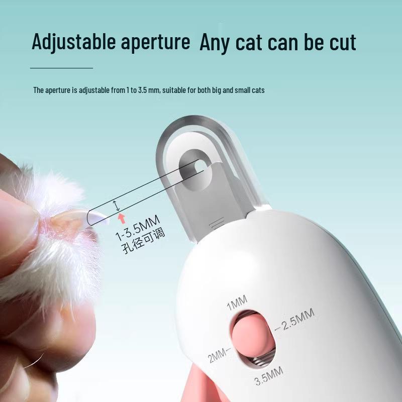 Gravity Push Adjustable Pet Nail Clippers for Cats & Small Animals - Beginner-Friendly Scissors with Round Hole Design
