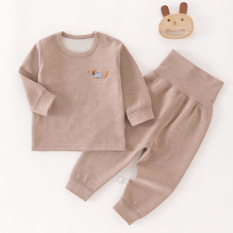 2pcs/set Autumn Winter Thermal Underwear Suit Baby Clothing Sets Boys Girls Pajama Sets Baby Warm Sleepwear Candy Colors Kids Clothes