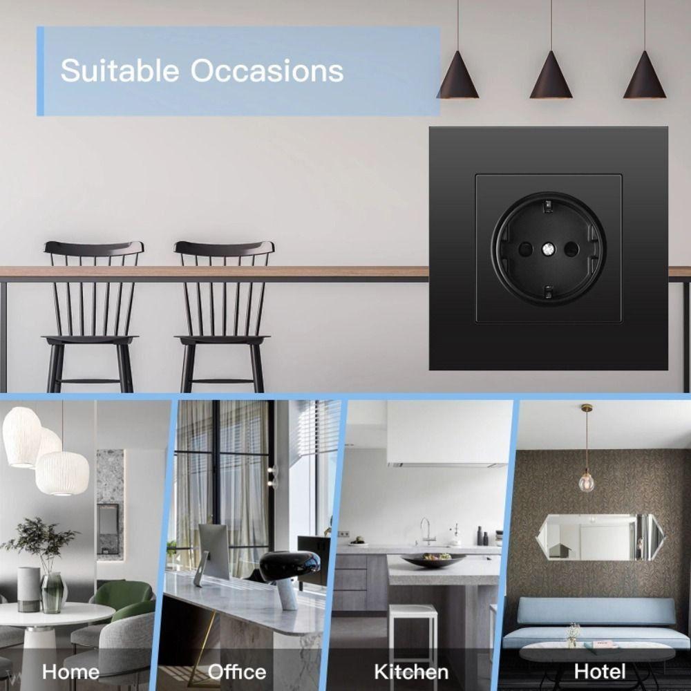 Modern EU Standard Wall Power Plastic Frame Single Electrical Wall Plug Wall Electric Sockets Germany Russia