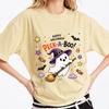 Cute Halloween Shirt Peek A Boo Ghost Witch Flying Broom T-Shirt Pastel