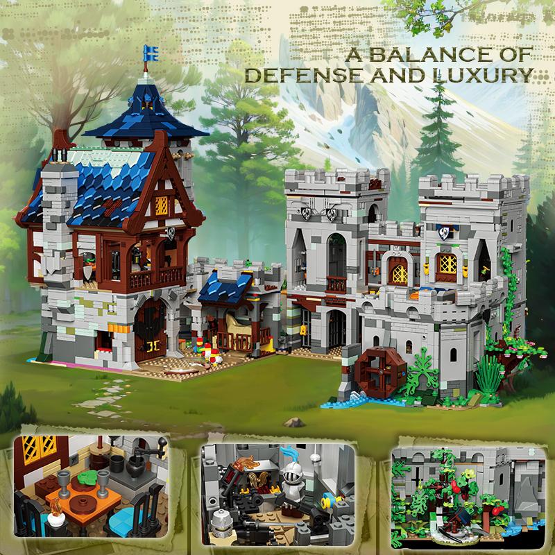 6640PCS Medieval Jungle Castle Building Blocks Forest Castle Model Bricks Desktop Decoration DIY Toys For Kids Holiday Gifts