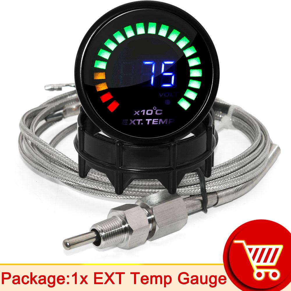AD 52MM Water Temperature Meter 20 LED Digital Display Boost Gauge Oil Pressure Oil Temp Voltmeter AFR EGT Tachometer Car Gauge