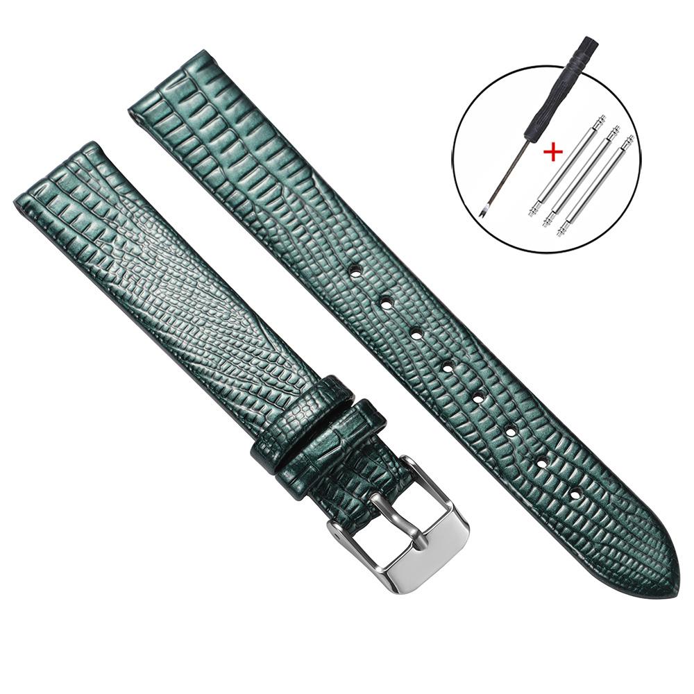 Silm Leather Watch Strap Universal 8/10/12/14/16mm Straps Soft Glossy Leather Bands Women Ultra-thin Wrist Belt with Pin Buckle