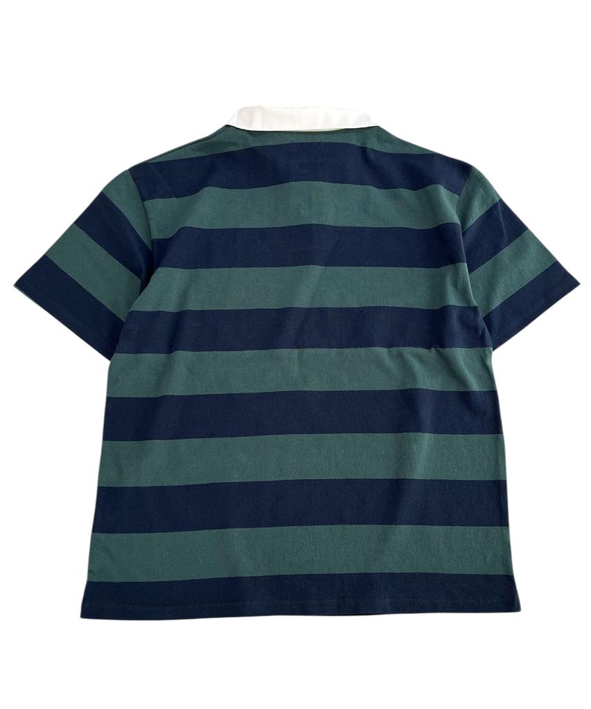 SK8ER ROCK 88 Stripe Rugby Shirt ((D/Green*Navy))