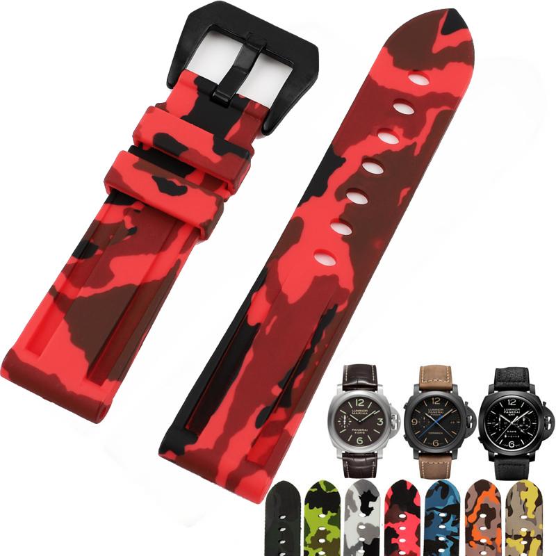 Universelles Camouflage-Silikon-Uhrenarmband 22mm 24mm 26mm Wasserdichtes Armband für Herren Damen Gummiarmband Bandzubehör