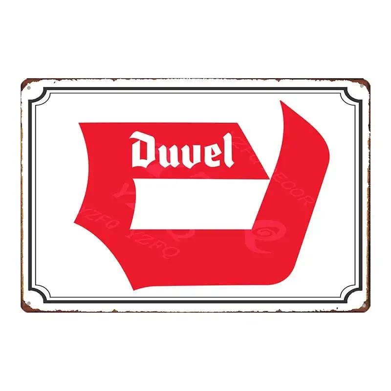 Belgian Beer Chouffe Duvel Metal Tin Sign Plate Wall Pub Kitchen Restaurant Home Art Decor Vintage Iron Poster  DU-2000