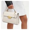 Coach Eliza 27 Classic Presbyopic Oval Lock Flip Hardware Buckle Cow Leather Shoulder Crossbody Handbag Large Size Women's Chalk White