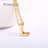 Gold Plated Brass Metal Initial 26 Letters Pendants Pendants Necklace For Women Jewelry Accessories Thin Chain Necklaces Female