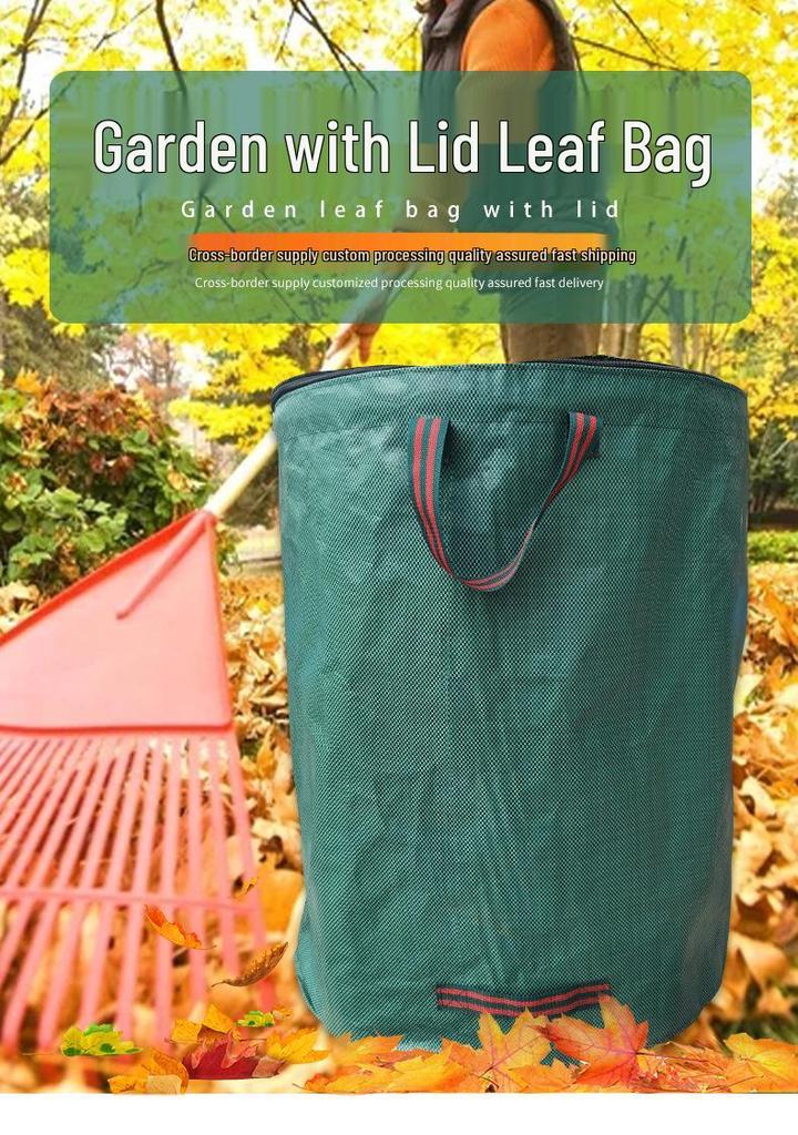 Waterproof Leaf Bag with Lid - Large Capacity Garden Compost Storage Bag