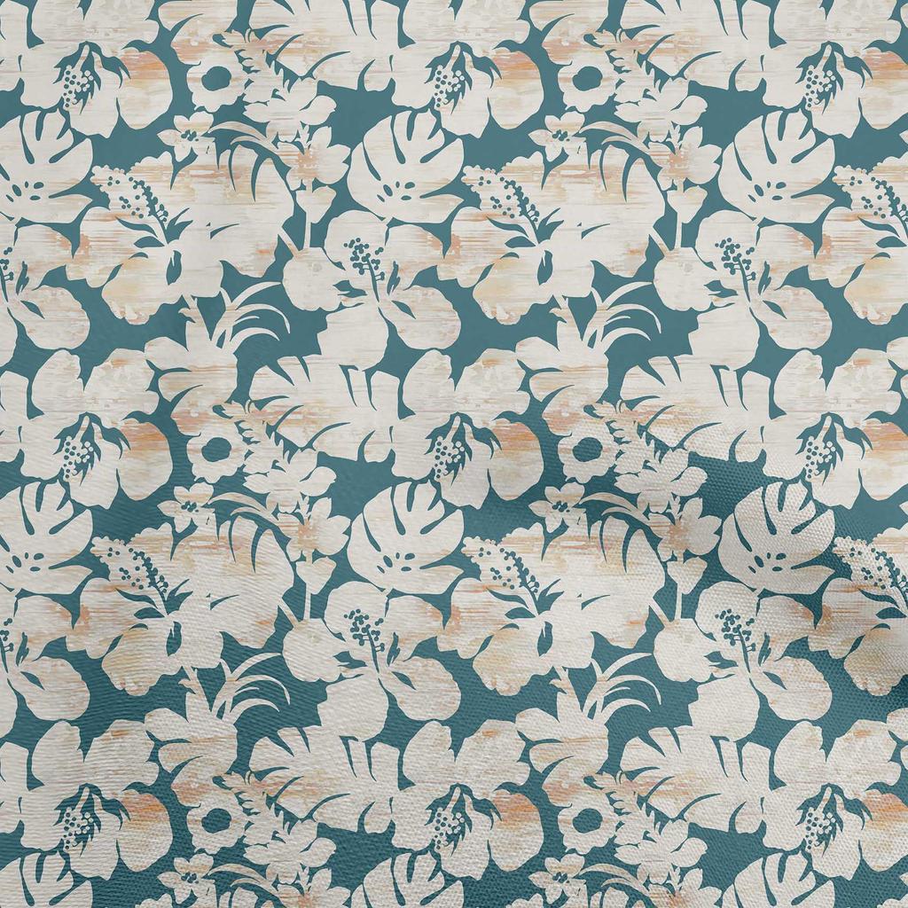 oneOone Georgette Viscose Black Fabric Floral & Leaves Dress Material Fabric Print Fabric By The Yard 42 Inch