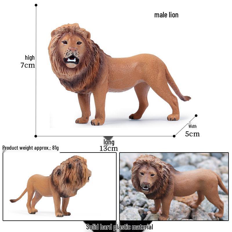 Lion Pride Simulation: Male & Female African Lion Figurines - Plastic Wild Animal Action Models