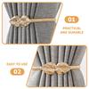 2Pcs Metal Curtain Holdbacks Elegant Design Easy Fix Remove Home Decor Accessory Leaf Curtain Tiebacks Home Decor
