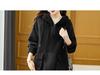 2025 Autumn Korean Style Color Block Hooded Zip-Up Slimming Sweatshirt for Women