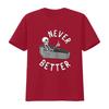 Womens T Shirt Never Better Skeleton Coffin Skull Funny Halloween Casual  Tops Black X Large vintage Washed streetwear