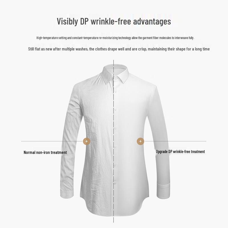 Fengmao Men's 60% Cotton Non-Iron Short-Sleeve Work Shirt