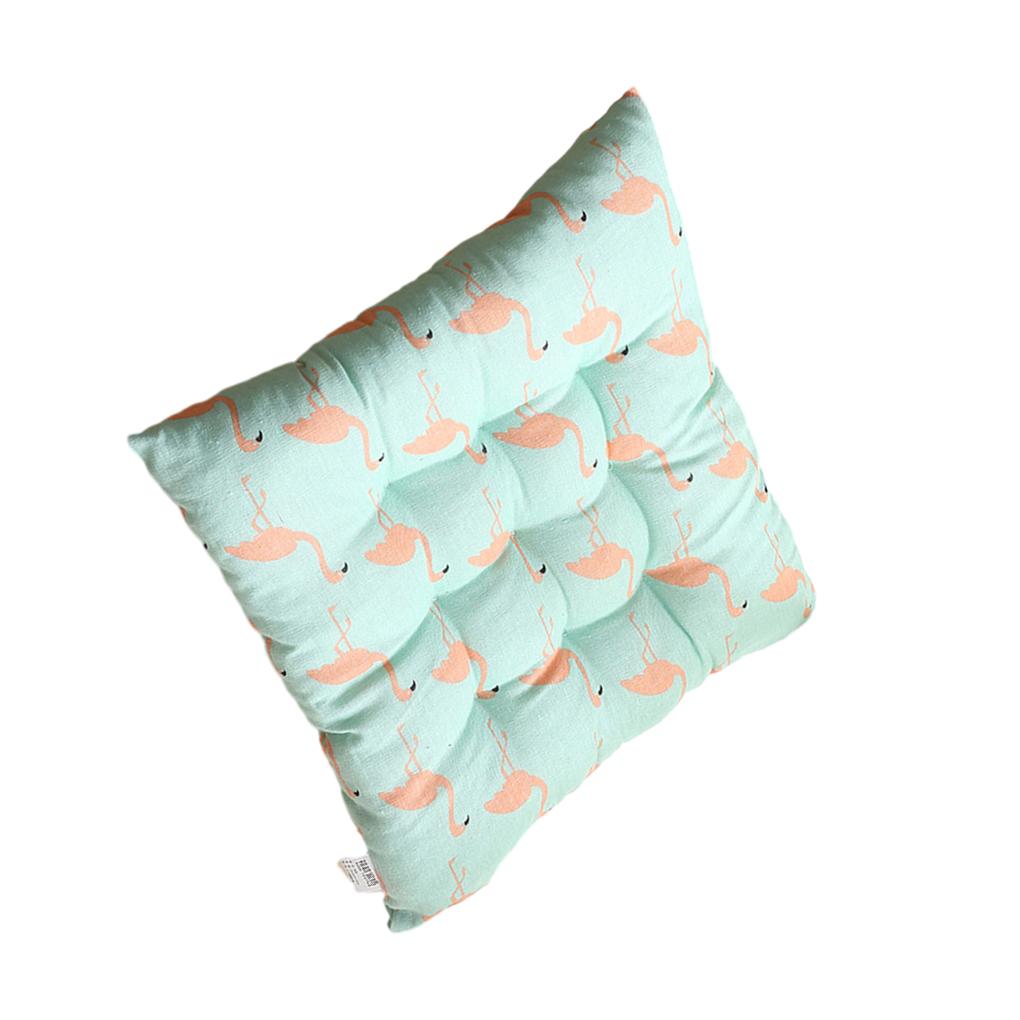 2Pcs Chair Seat Cushion Breathable Cotton Linen Washable Stool Pads Printed Chair Mats Home Car Soft Decorations