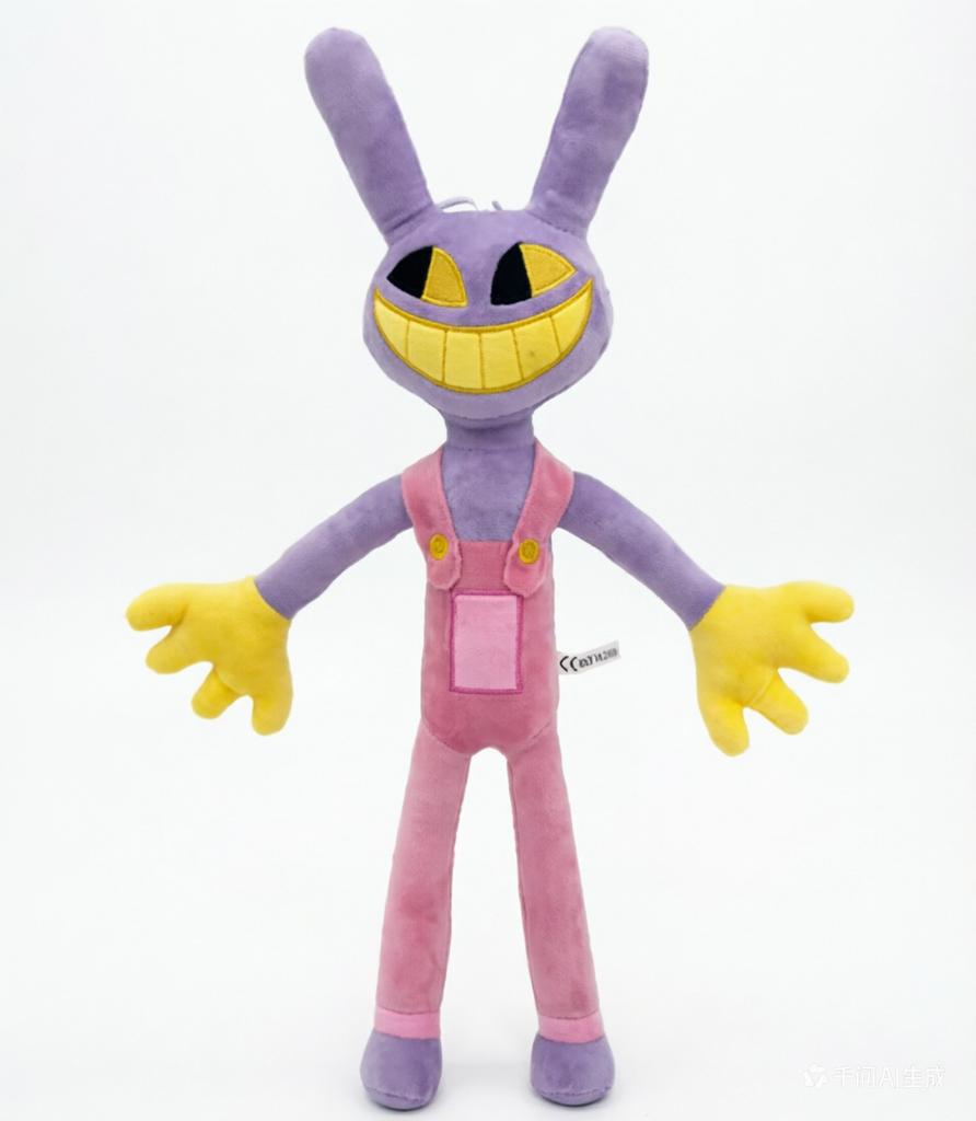 25CM Funny Maid Jax Plush Rabbit Doll Holding Gun Soft Stuffed Animal Amazing Digital Doll Circus Cartoon Toy For Kids Gift