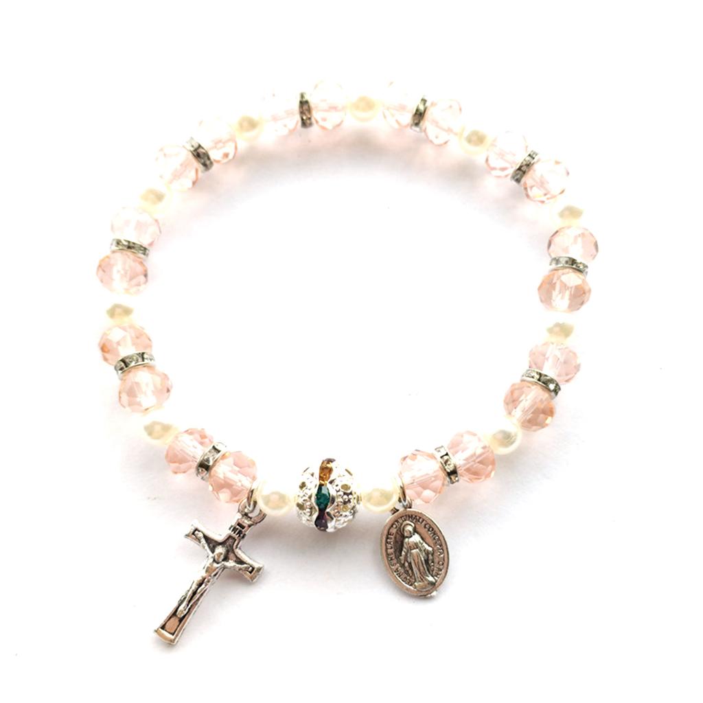 Kruzifix Rosenkranzperlen Armband Vintage Jesus Christus Kruzifix Kruzifix Armband für Männer Frauen Weihnachten Hochzeit Katholisch Je