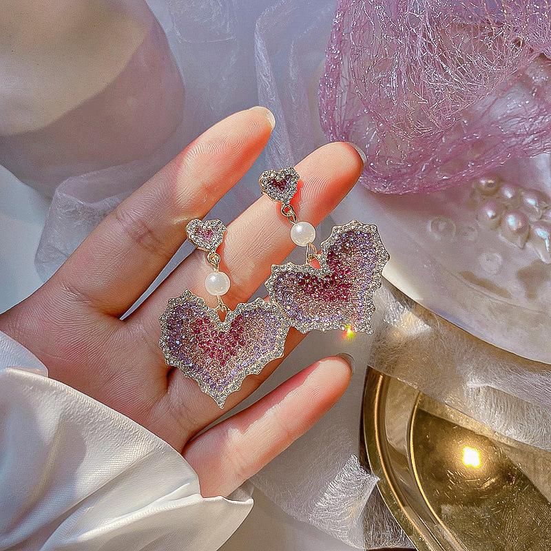 Silver Needle Fashion: 2024 Simple Luxury Purple Earrings from Korea