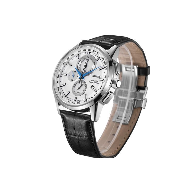 Citizen Collection Ecology Drive Mouvement Quartz Alimenté par la Lumière Bracelet en Cuir de Vache Montre Homme AT8110-11A