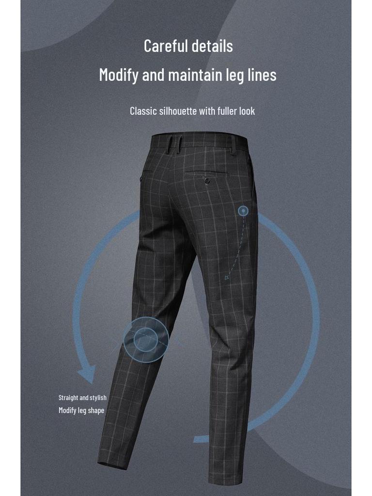 2023 Herren Slim Fit Kariert Eisseide Frühling-Sommer Freizeit Hose