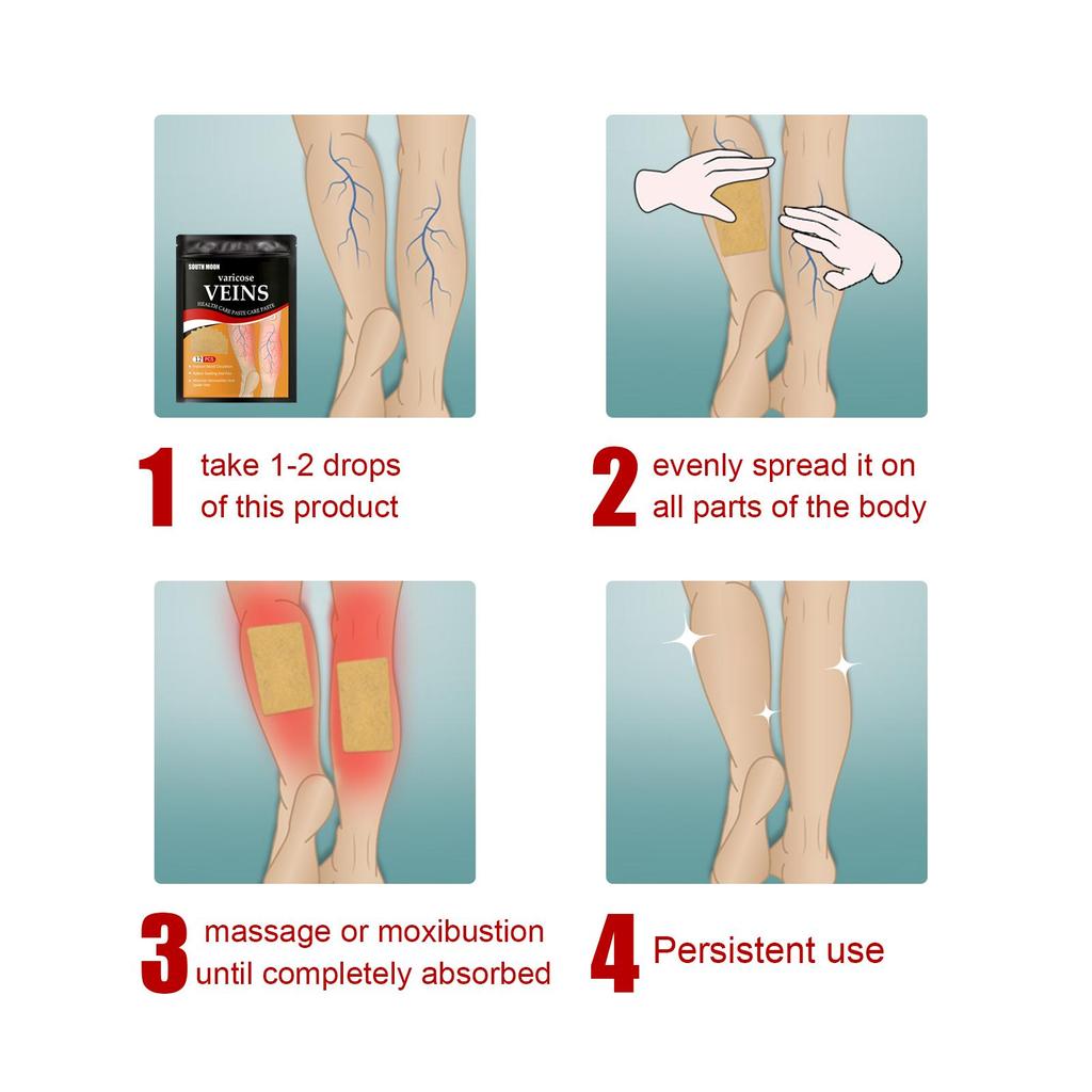 12pcs South Moon Leg Care Patches - Calf Vein Care Patches / Relieves Leg Discomfort / Smooths Legs