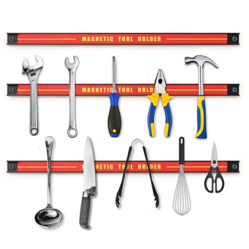 seathestars 3-Piece Strong 45cm Magnetic Tool Holder with Screws, Organized Storage for Wrenches and Pliers, Magnetic Adsorption, Wall-Mounted