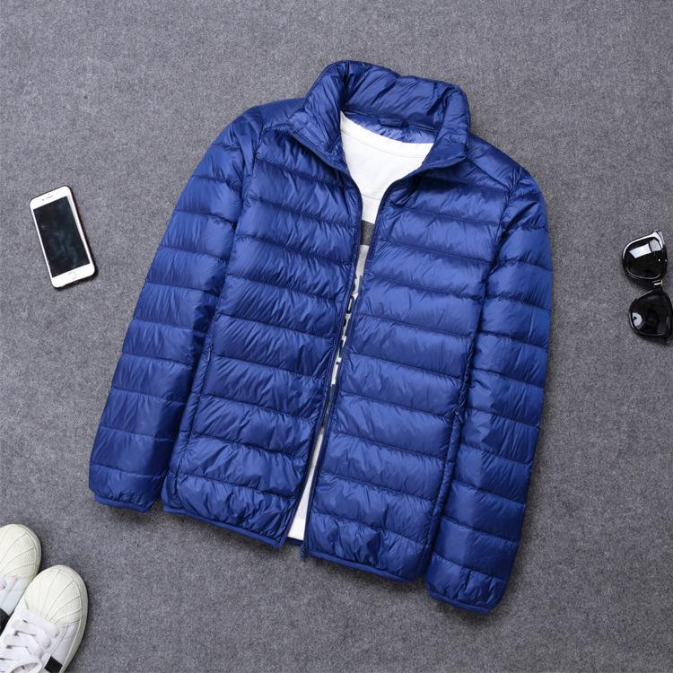 Men Autumn Winter Warm Lightweight Hooded Cotton Jacket Fashionable Short Casual Portable Stand Collar